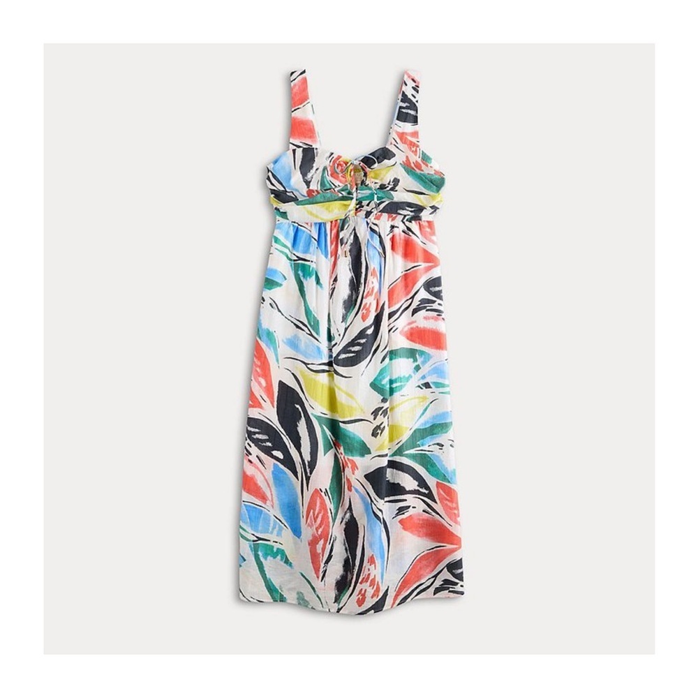 intimissimi Tropical Print Maxi Dress in White, Red, Blue, Green, Yellow
